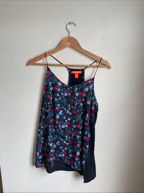 Joe Fresh Navy Floral Spaghetti-Strap Camisole with Pink & Teal Flowers